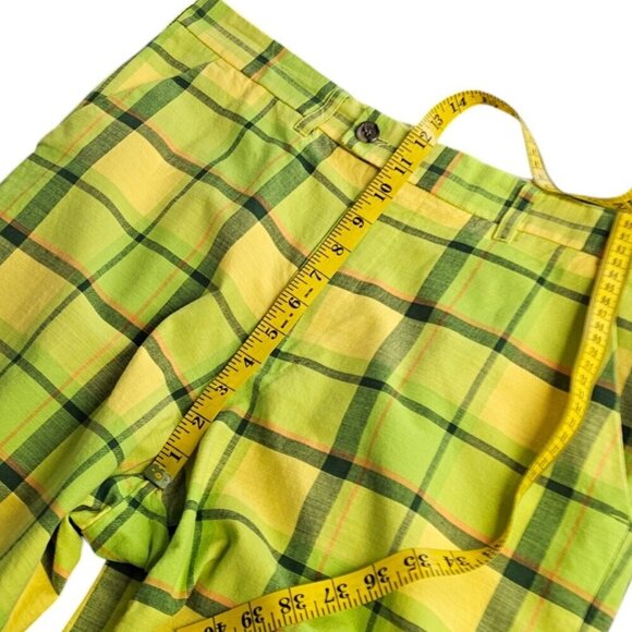 Loudmouth Mens Plaid Neon Print Shorts, Golf, Casual, Bright, Cotton, Size 34 - Picture 7 of 8